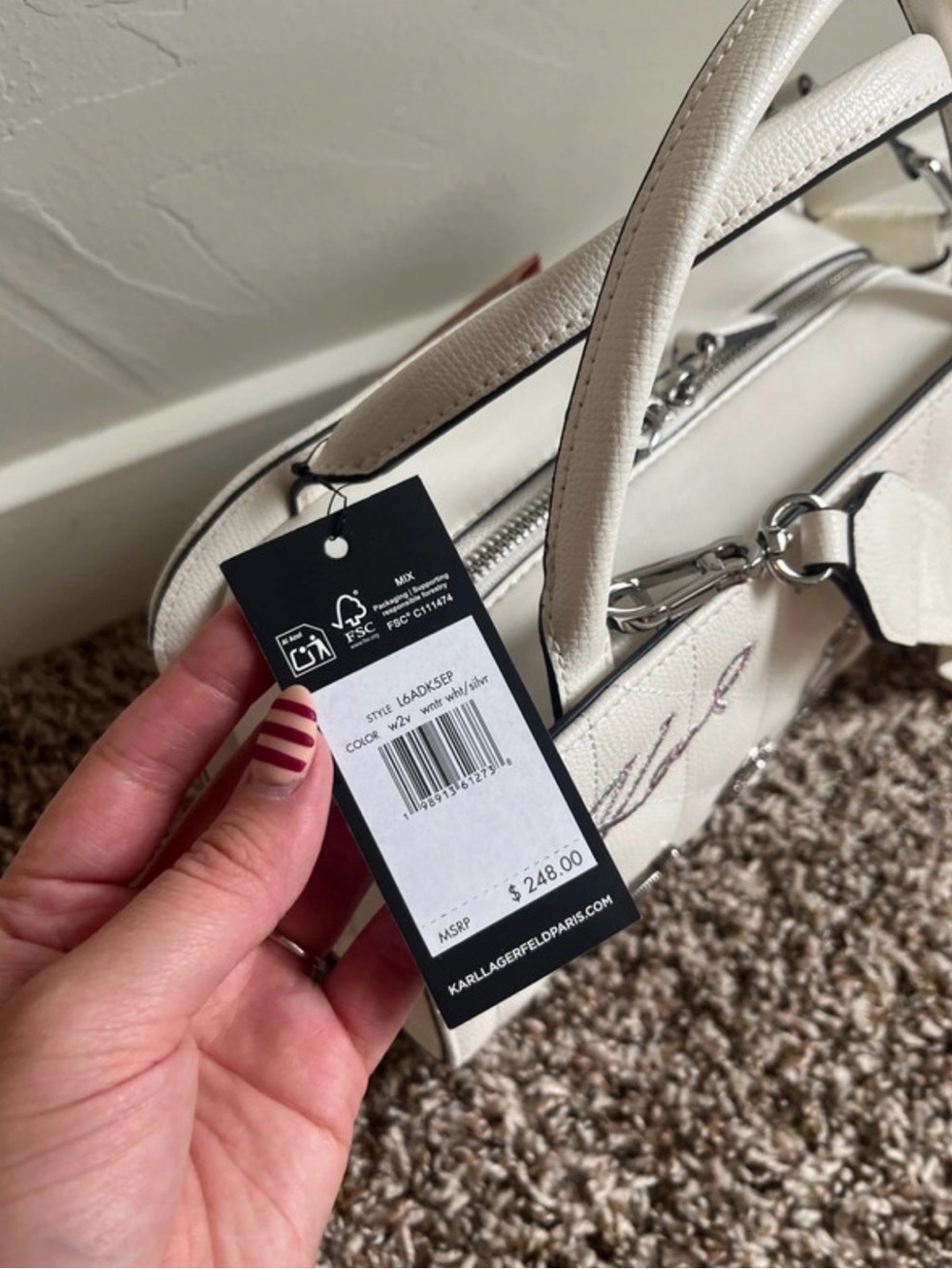 Karl Lagerfeld Maybelle Satchel with Pins - Picture 11 of 11